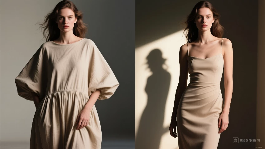 Vergelijking tussen vormloze en flatterende jurken