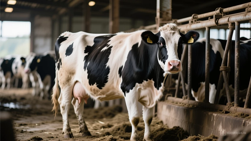 Koe in een goed geventileerde stal