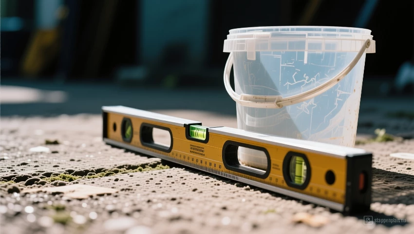 Waterpas controleren of de ondergrond vlak is.