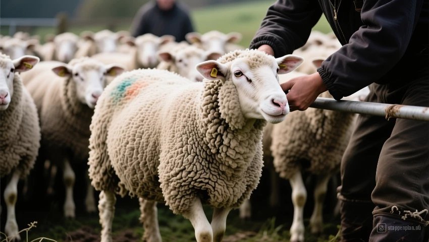Schaap sluit rustig aan bij de kudde.
