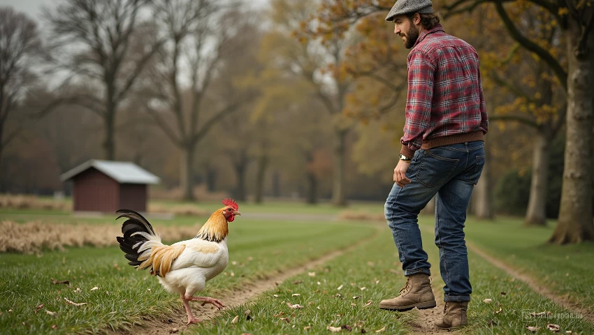 Boer vergroot de afstand tijdens de training.