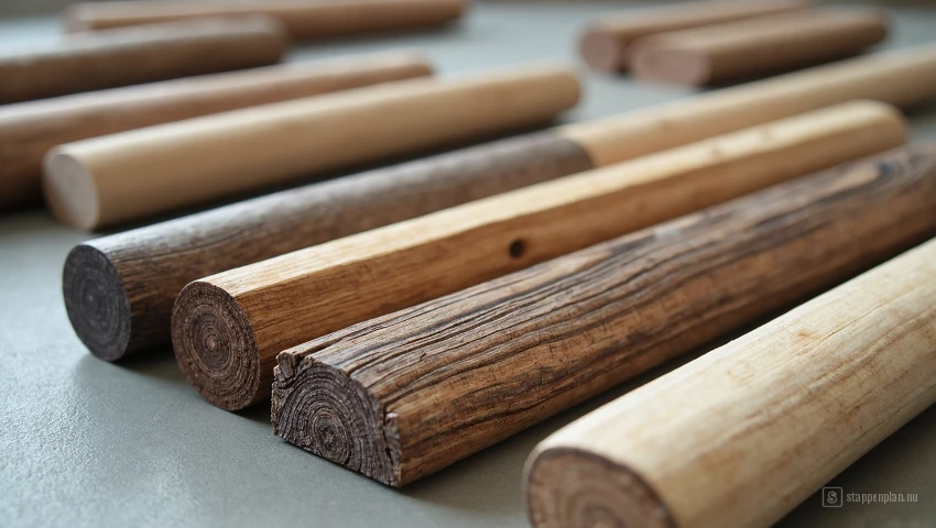 Verschillende materialen die vaak worden gebruikt voor stokken