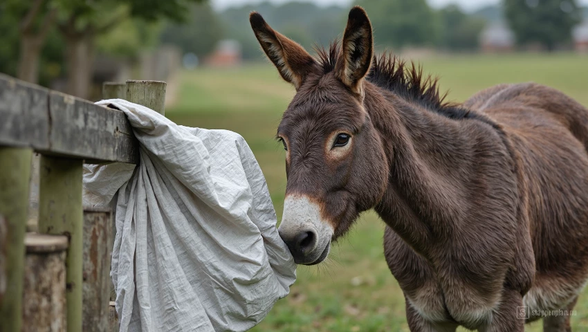 Ezel reageert op een voorwerp