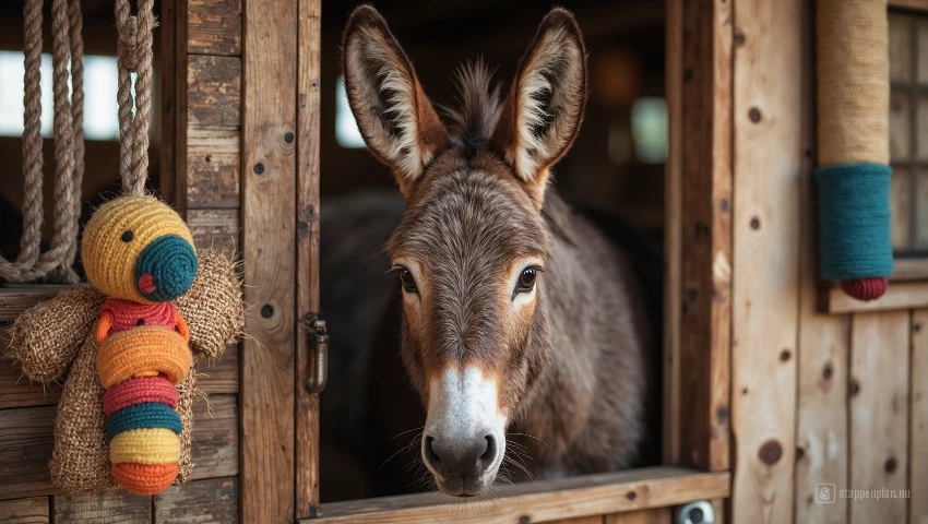 Ezelsstal met verrijkingsmateriaal