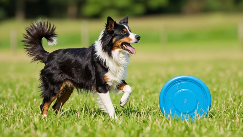 Een hond wacht op een commando.