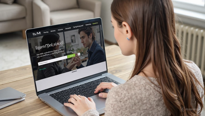 Vrouw surft op internet.