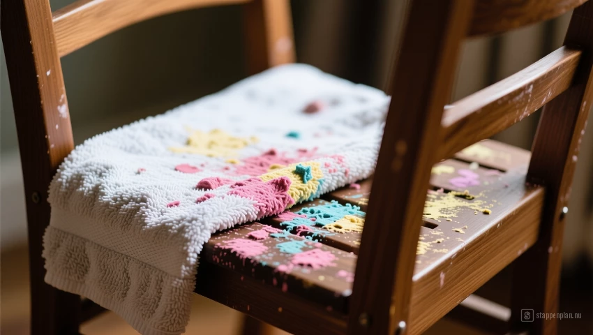 Handdoek beschermt stoel.