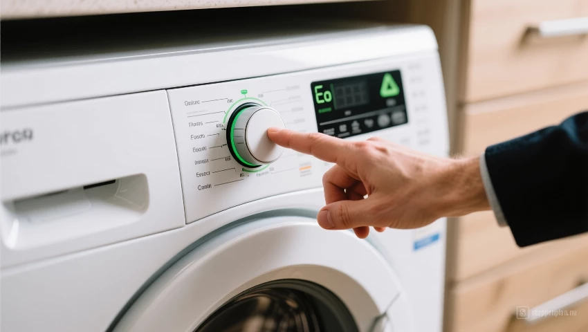 Persoon selecteert eco-modus.