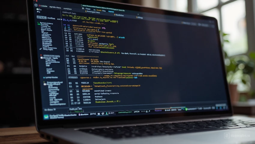 Laptop scherm met traceroute commando resultaten