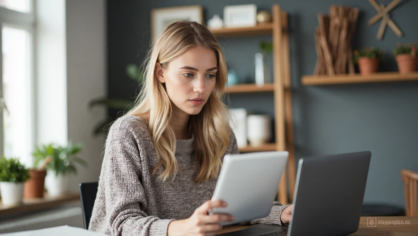 Vrouw betaalt energierekening.