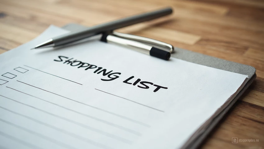 Leeg winkelbriefje met pen.