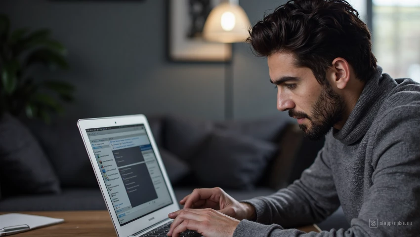 Man die nieuw wachtwoord typt