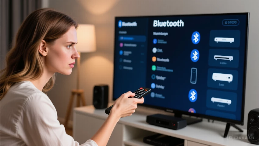 Vrouw selecteert speaker
