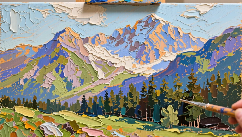 Bergen en bos in eerste verflagen