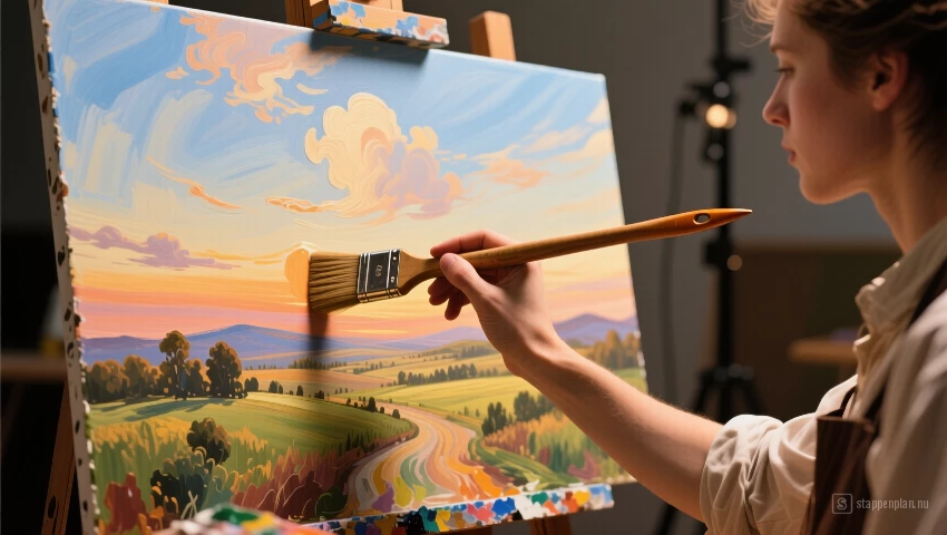 Lucht schilderen met een grote brush