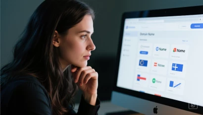 Persoon zoekt naar domeinnamen.