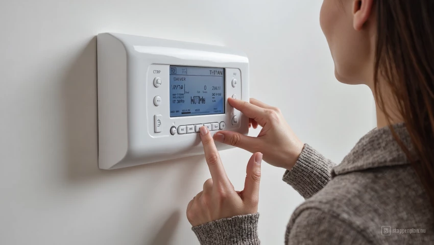 Persoon past thermostaat aan