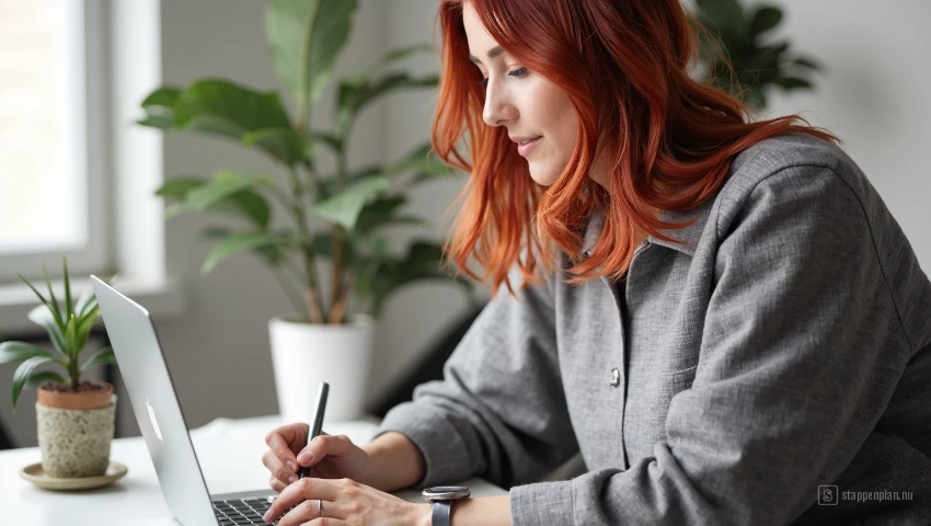 Persoon schrijft consequent blogposts.