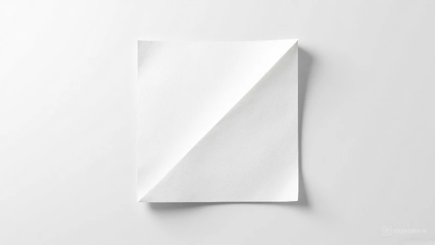 Minimalistisch beeld van papier met vouw.