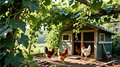 Klimplanten zorgen voor schaduw.