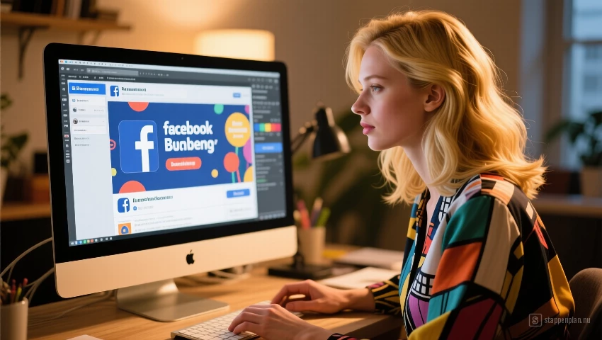 Vrouw ontwerpt Facebook evenement banner