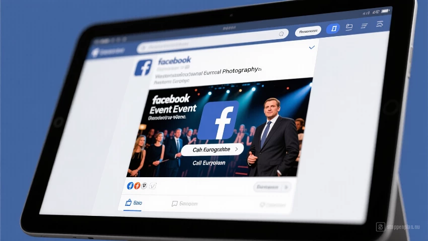 Facebook post met promotie Facebook evenement