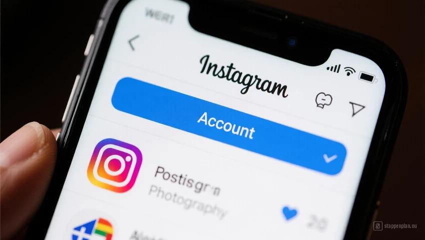 Instagram instellingen met 'Account' gemarkeerd.