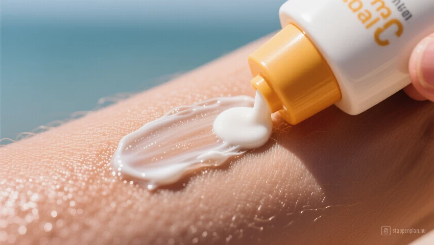 Zonnebrandcrème wordt aangebracht op de huid