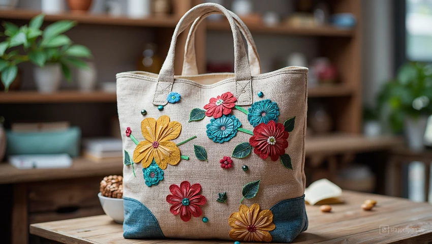 Tas met patches en extra versieringen