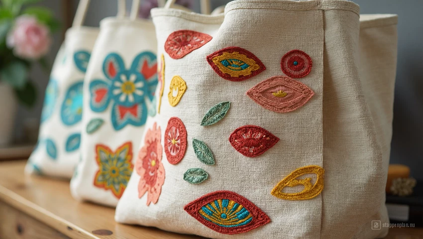 Voltooide tas met patches