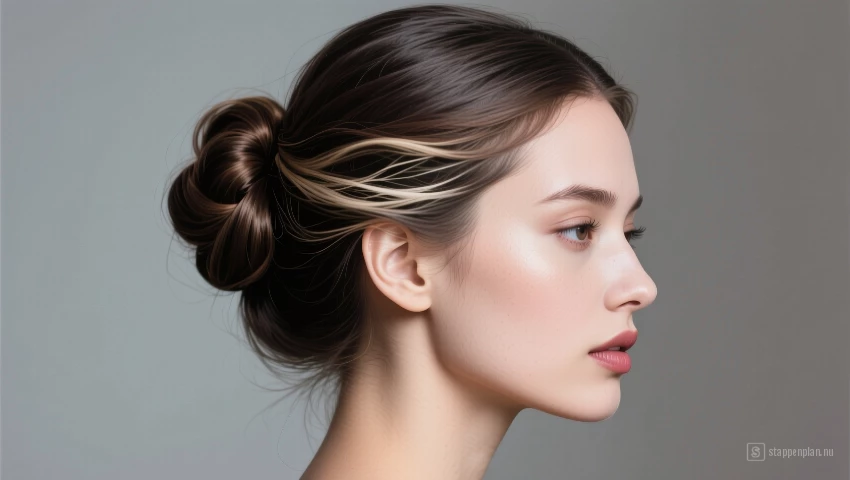 Digitale illustratie van een elegante chignon.