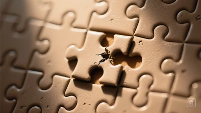 Voltooide puzzel met gerepareerd stuk.