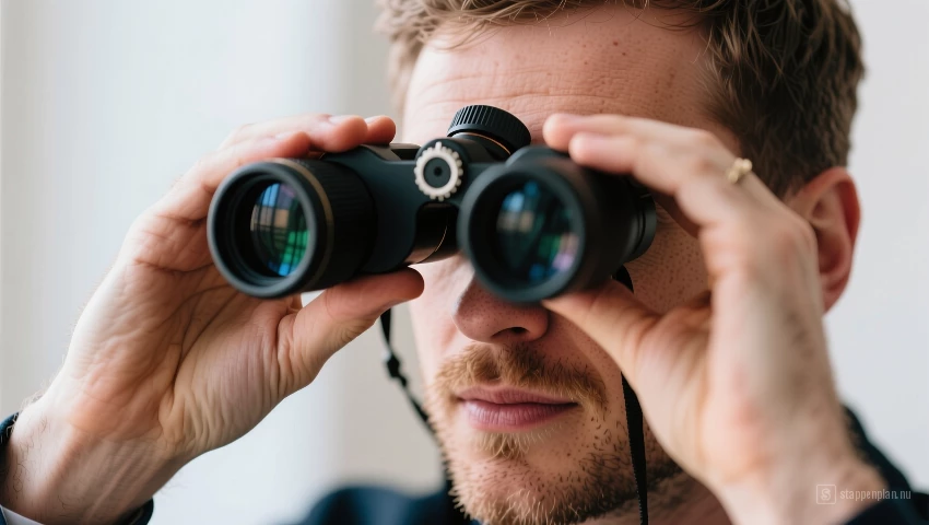 Man schuift oogafstand aan