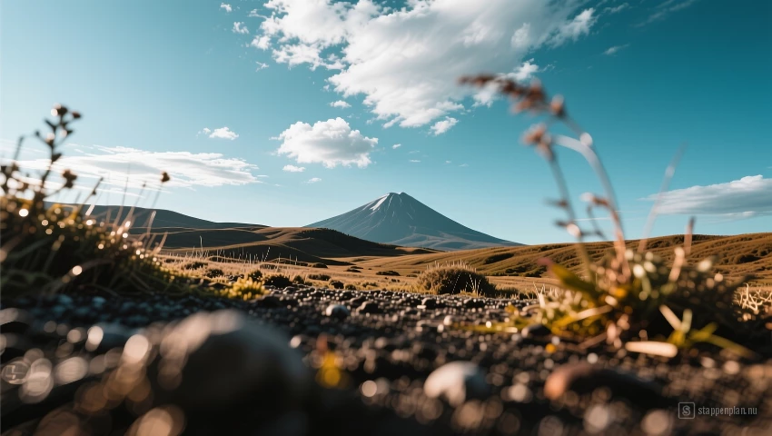 Laag perspectief van landschap.