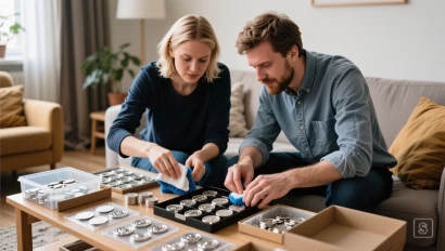 Koppel maakt zich klaar om zilveren munten schoon te maken.