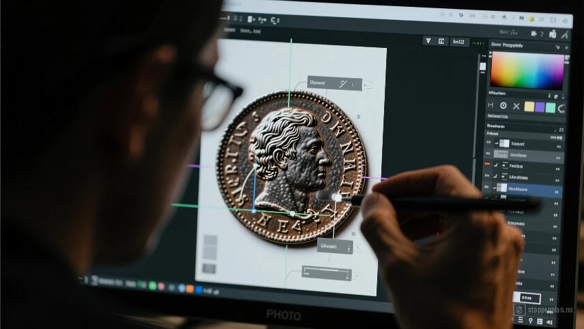 Sfeervolle foto van foto-editor aan het werk.