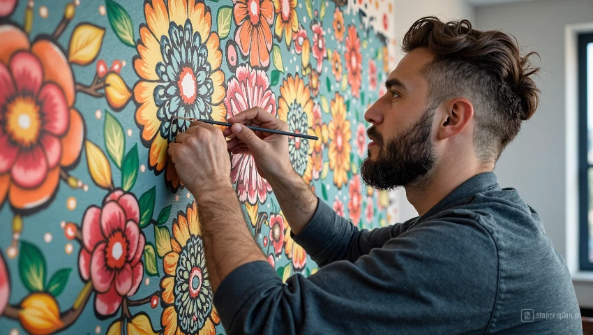 Illustratie van iemand die details toevoegt.