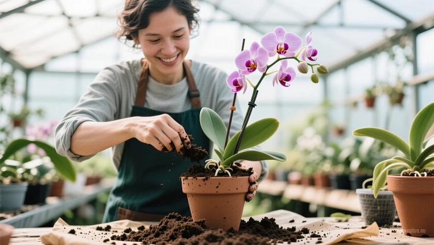 Persoon herpot orchidee.