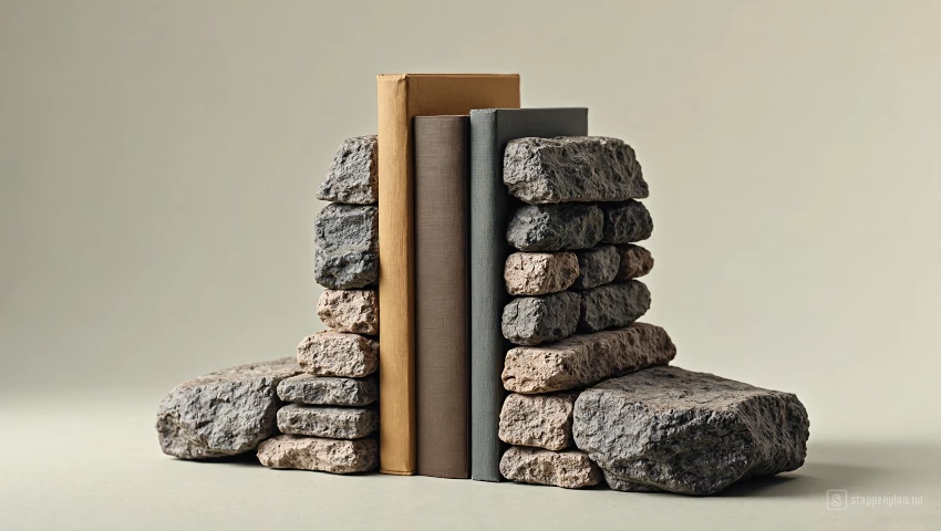 Illustratie van een stabiele boekensteun.