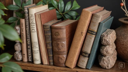 Sfeervolle opname van een leeshoek met boeken ondersteund door boekensteunen.