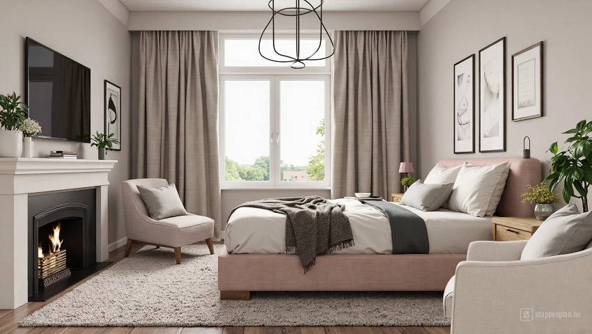 3D weergave van een huis met consistent thema.