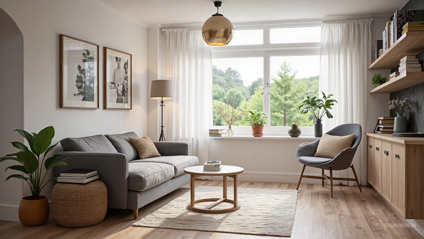 Macro foto van een opgeruimde ruimte.