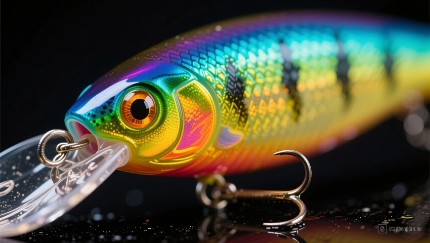 Gedetailleerde foto van een kleurrijke lure.