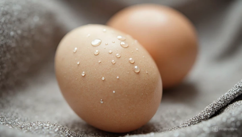 Macro foto van een vers gewassen Paasei.