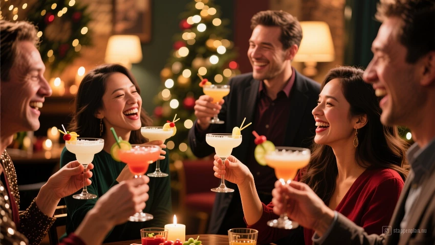 Gezellige bijeenkomst met cocktails.