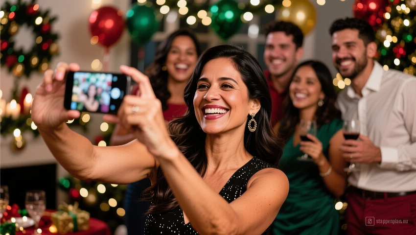 Latijns-Amerikaanse vrouw maakt foto's.