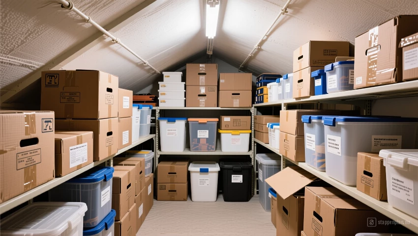 Georganiseerde zolder in perfecte staat.