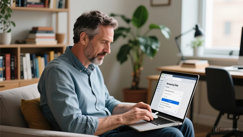 Man wist browsergegevens.