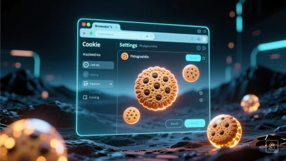 3D render van cookie instellingen.