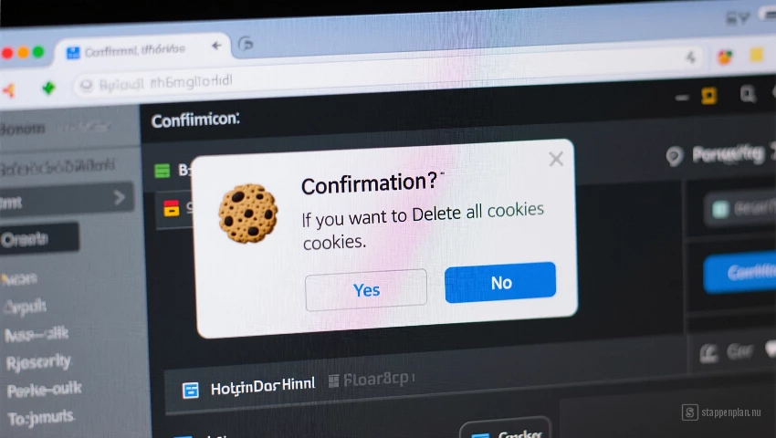 Bevestigingsscherm voor cookie verwijdering.